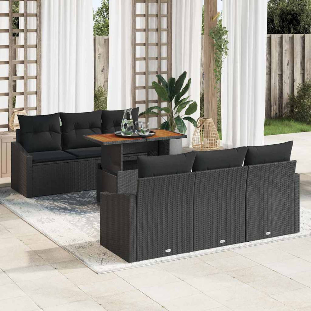 Garten Sofa Set mit Kissen, 7-teilig