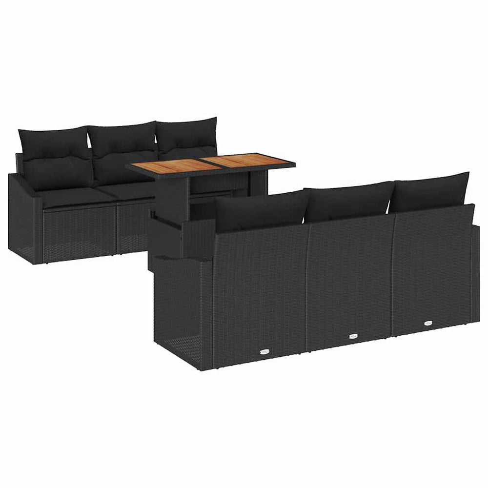Garten Sofa Set mit Kissen, 7-teilig