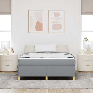 vidaXL Bed Frame with Mattress Light Grey 140 x 190 cm Fabric