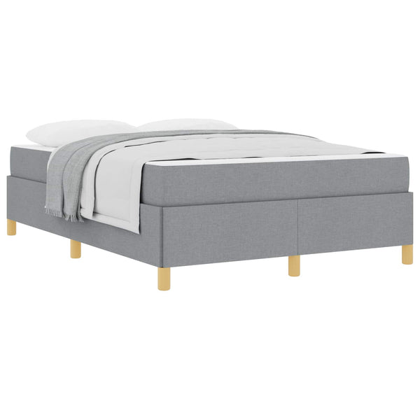 vidaXL Bed Frame with Mattress Light Grey 140 x 190 cm Fabric