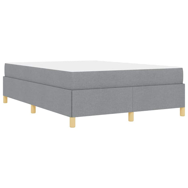 vidaXL Bed Frame with Mattress Light Grey 140 x 190 cm Fabric