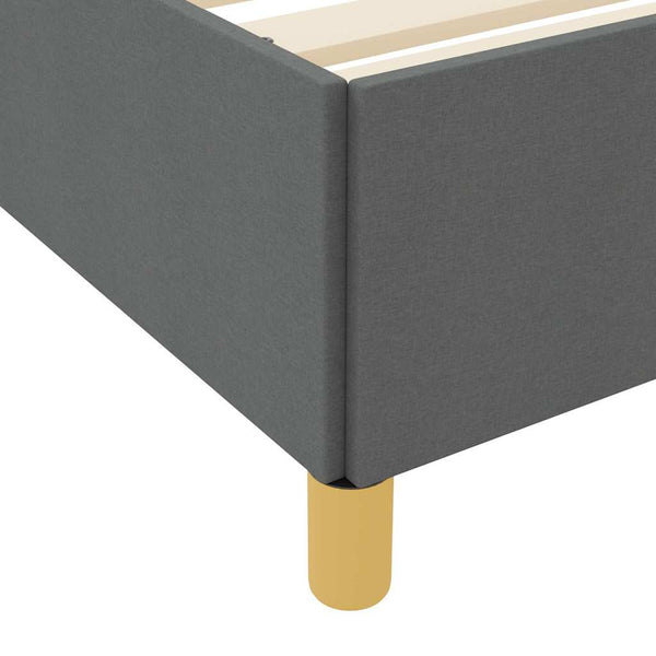 vidaXL Bed Frame with Mattress Dark Gray 140 x 190 cm Fabric