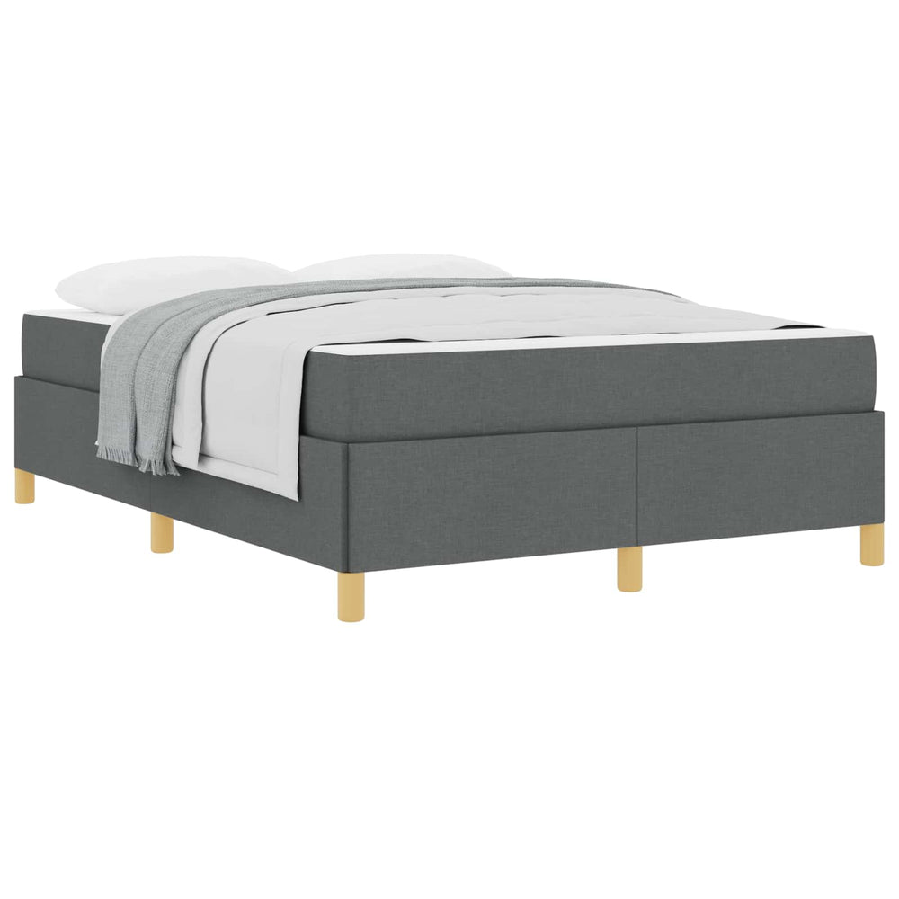 vidaXL Bed Frame with Mattress Dark Gray 140 x 190 cm Fabric