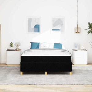 vidaXL Bed Frame with Mattress Black 140 x 190 cm Fabric