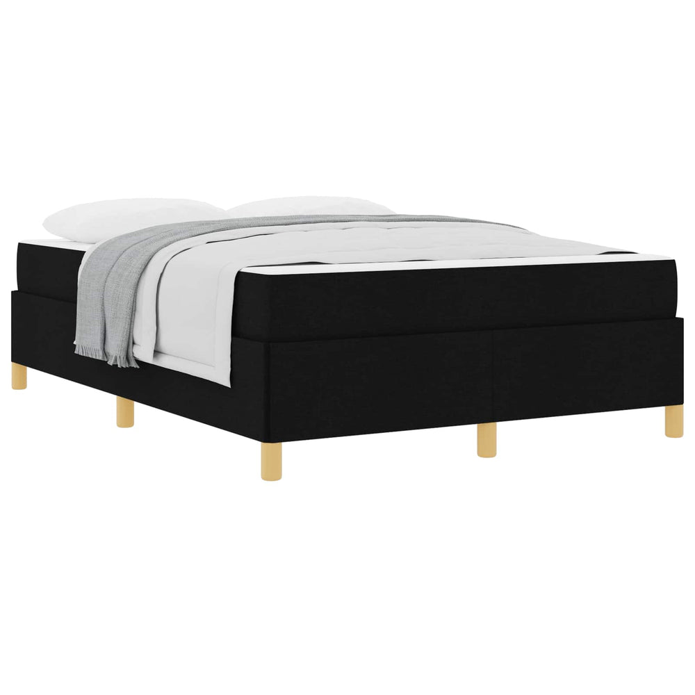 vidaXL Bed Frame with Mattress Black 140 x 190 cm Fabric