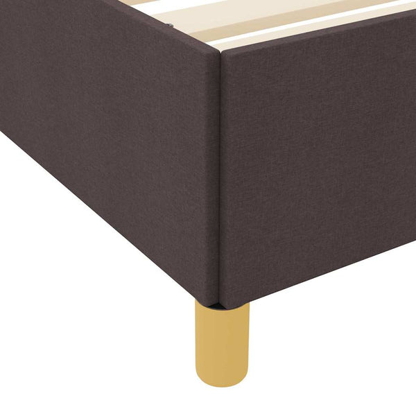 vidaXL Bed Frame with Mattress Dark Brown 140 x 190 cm Fabric