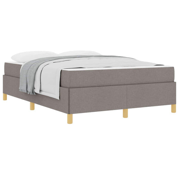 vidaXL Bed Frame with Mattress Taupe 140 x 190 cm Fabric