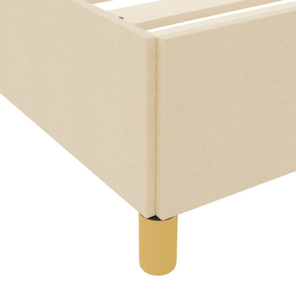 vidaXL Bed Frame with Mattress Cream 140 x 190 cm Fabric