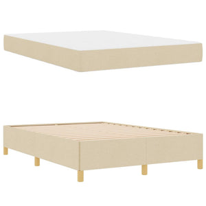 vidaXL Bed Frame with Mattress Cream 140 x 190 cm Fabric
