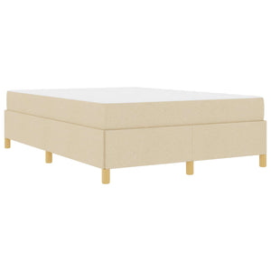 vidaXL Bed Frame with Mattress Cream 140 x 190 cm Fabric