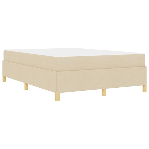 vidaXL Bed Frame with Mattress Cream 140 x 190 cm Fabric