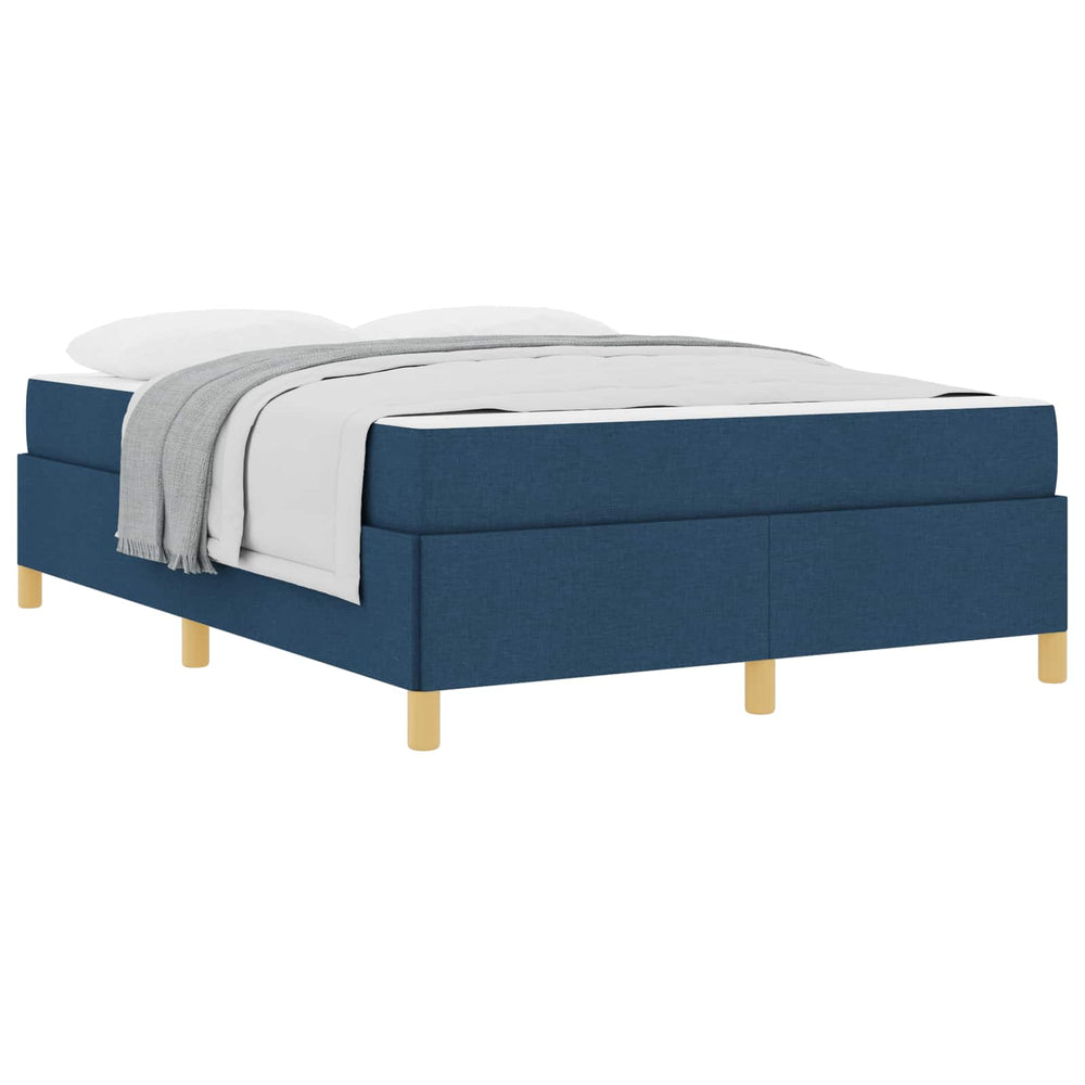 vidaXL Bed Frame with Mattress Blue 140 x 190 cm Fabric