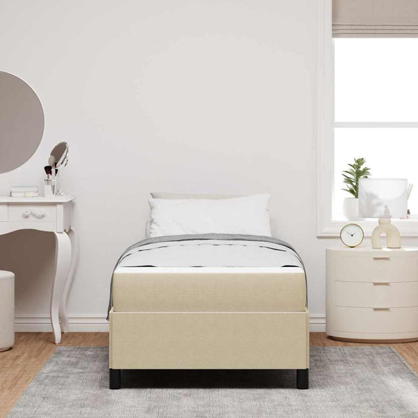 vidaXL Bed Frame with Mattress Light Green-Grey 80 x 200 cm Fabric
