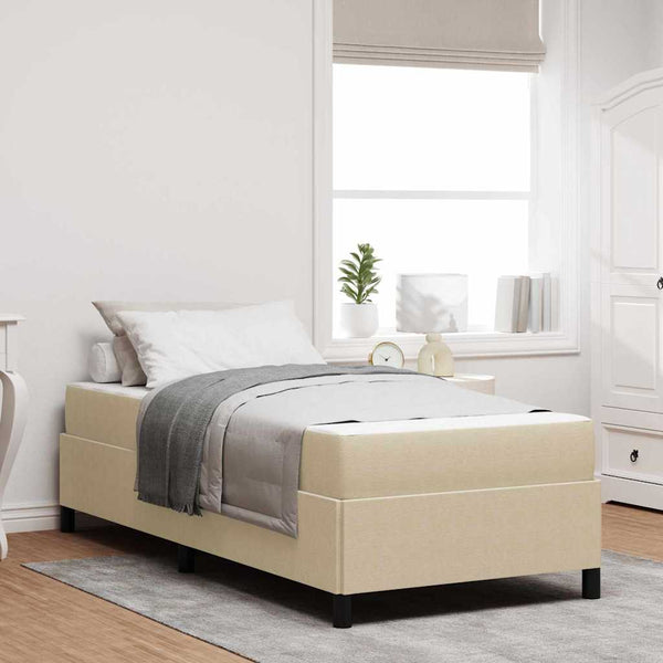 vidaXL Bed Frame with Mattress Light Green-Grey 100 x 200 cm Fabric