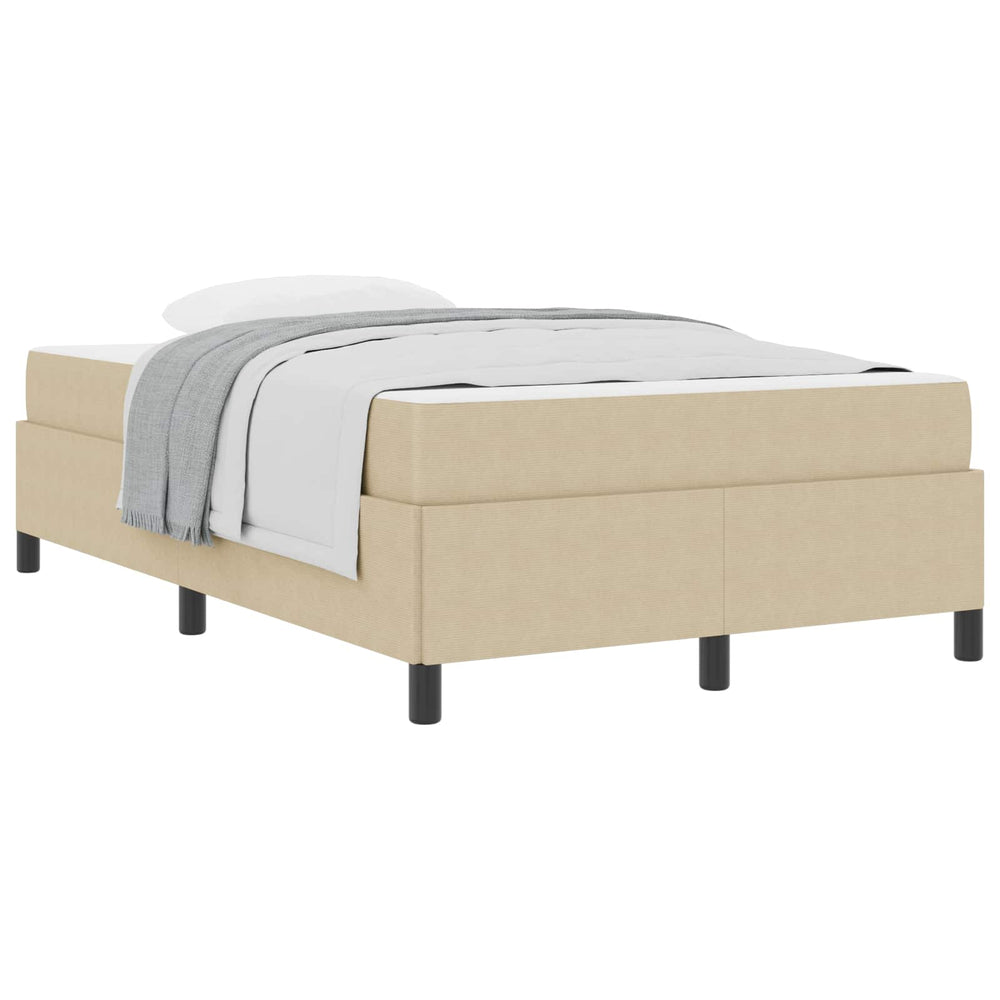 vidaXL Bed Frame with Mattress Light Green-Grey 120 x 190 cm Fabric