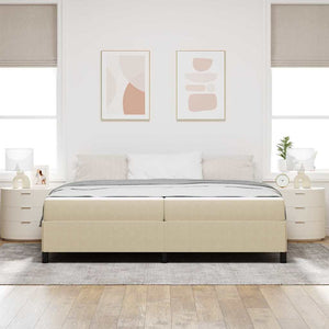 vidaXL Bed Frame with Mattress Light Green-Grey 200 x 200 cm Fabric