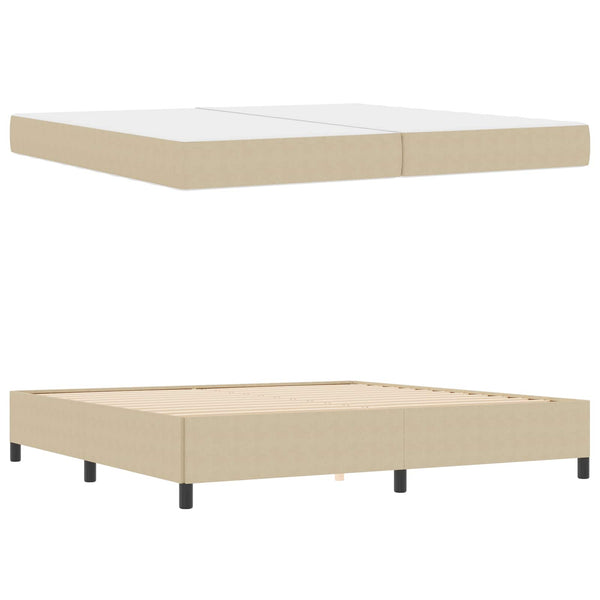 vidaXL Bed Frame with Mattress Light Green-Grey 200 x 200 cm Fabric