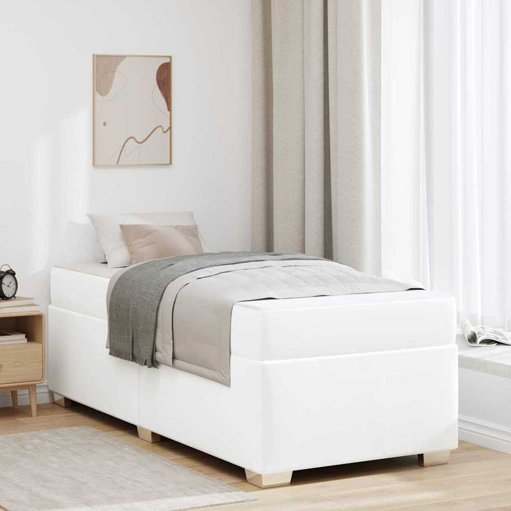 vidaXL Bed Frame with Mattress White 80 x 200 cm Fabric