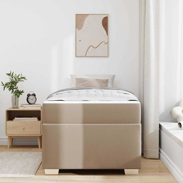 vidaXL Bed Frame with Mattress Cappuccino 80 x 200 cm Fabric