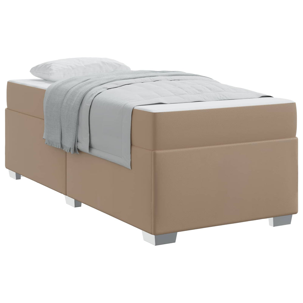 vidaXL Bed Frame with Mattress Cappuccino 80 x 200 cm Fabric