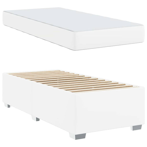 vidaXL Bed Frame with Mattress White 90 x 190 cm Fabric