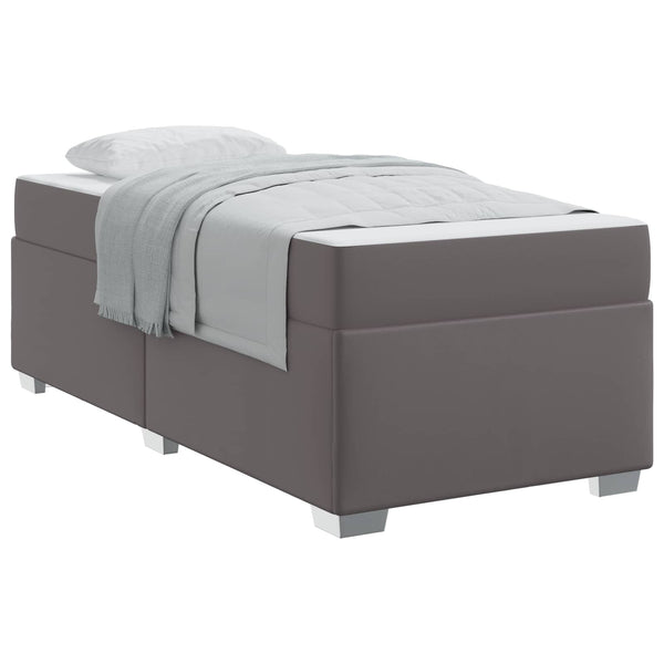 vidaXL Bed Frame with Mattress Grey 90 x 190 cm Fabric