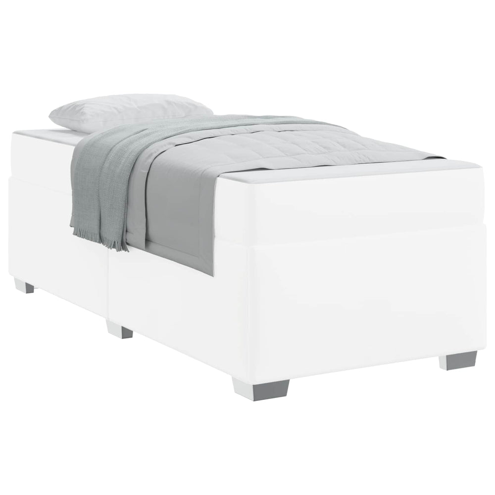 vidaXL Bed Frame with Mattress White 90 x 200 cm Fabric