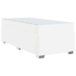 vidaXL Bed Frame with Mattress White 90 x 200 cm Fabric