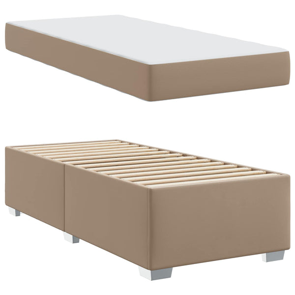 vidaXL Bed Frame with Mattress Cappuccino 90 x 200 cm Fabric