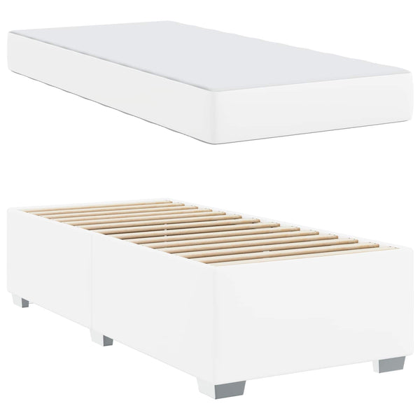vidaXL Bed Frame with Mattress White 100 x 200 cm Fabric