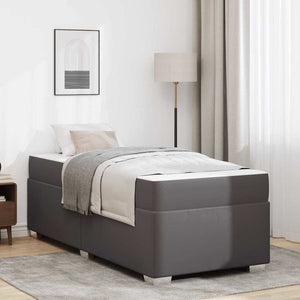 vidaXL Bed Frame with Mattress Grey 100 x 200 cm Fabric