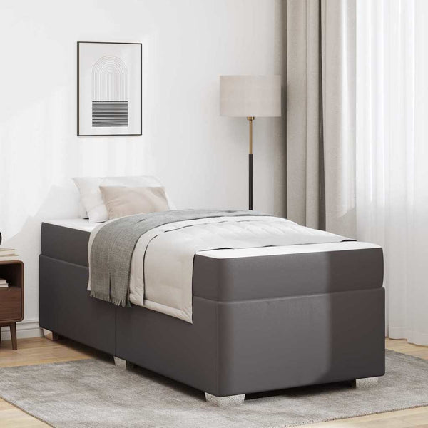 vidaXL Bed Frame with Mattress Grey 100 x 200 cm Fabric