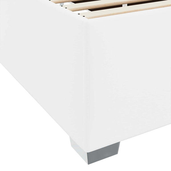 vidaXL Bed Frame with Mattress White 120 x 190 cm Fabric