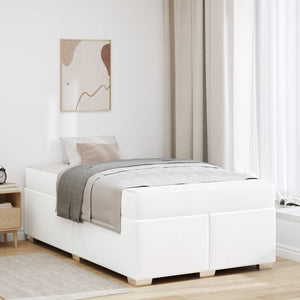 vidaXL Bed Frame with Mattress White 120 x 190 cm Fabric
