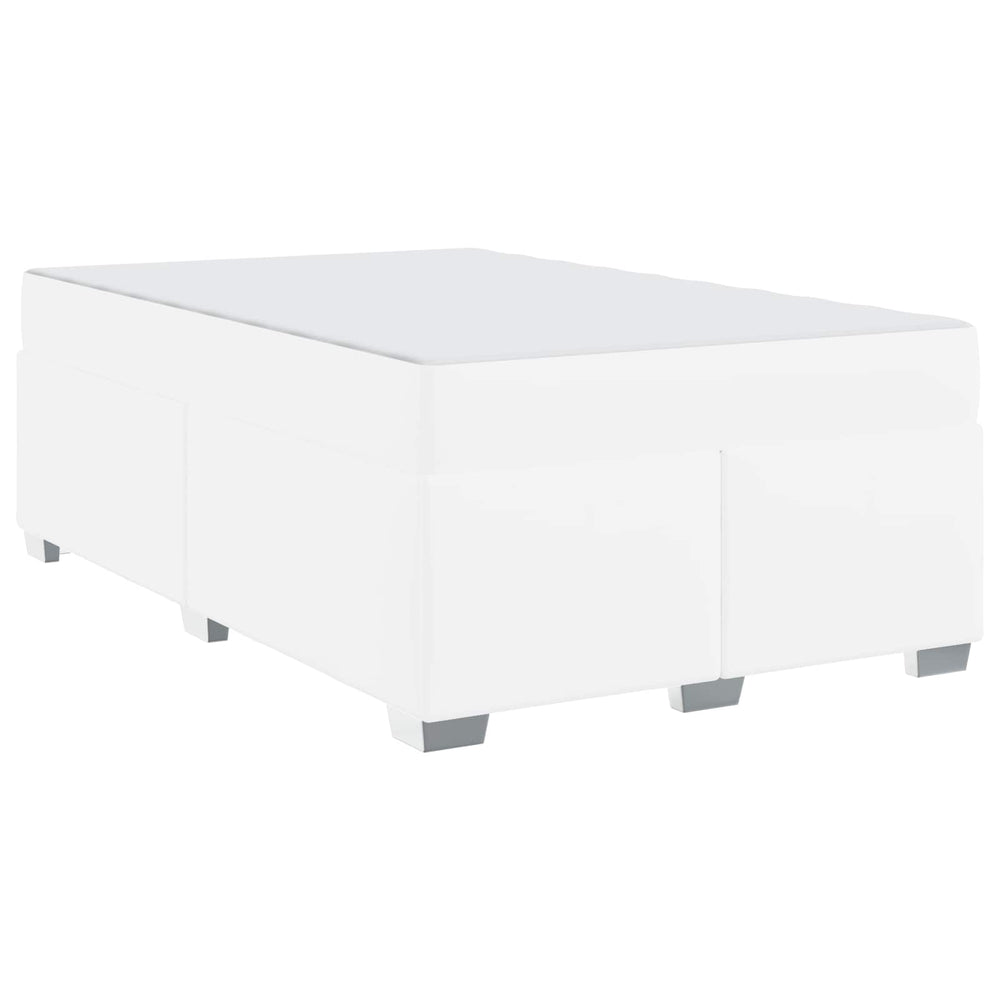 vidaXL Bed Frame with Mattress White 120 x 190 cm Fabric
