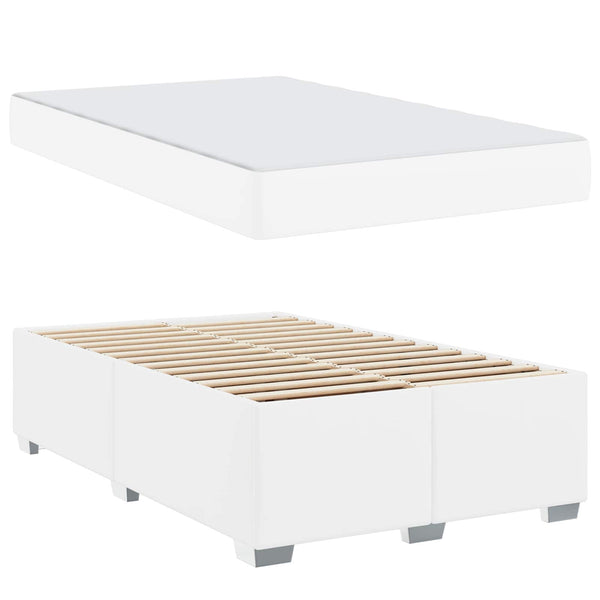 vidaXL Bed Frame with Mattress White 120 x 190 cm Fabric