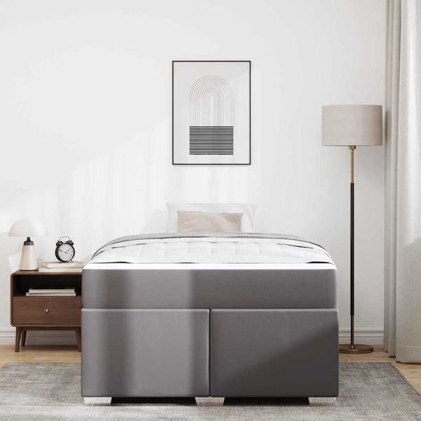 vidaXL Bed Frame with Mattress Grey 120 x 190 cm Fabric