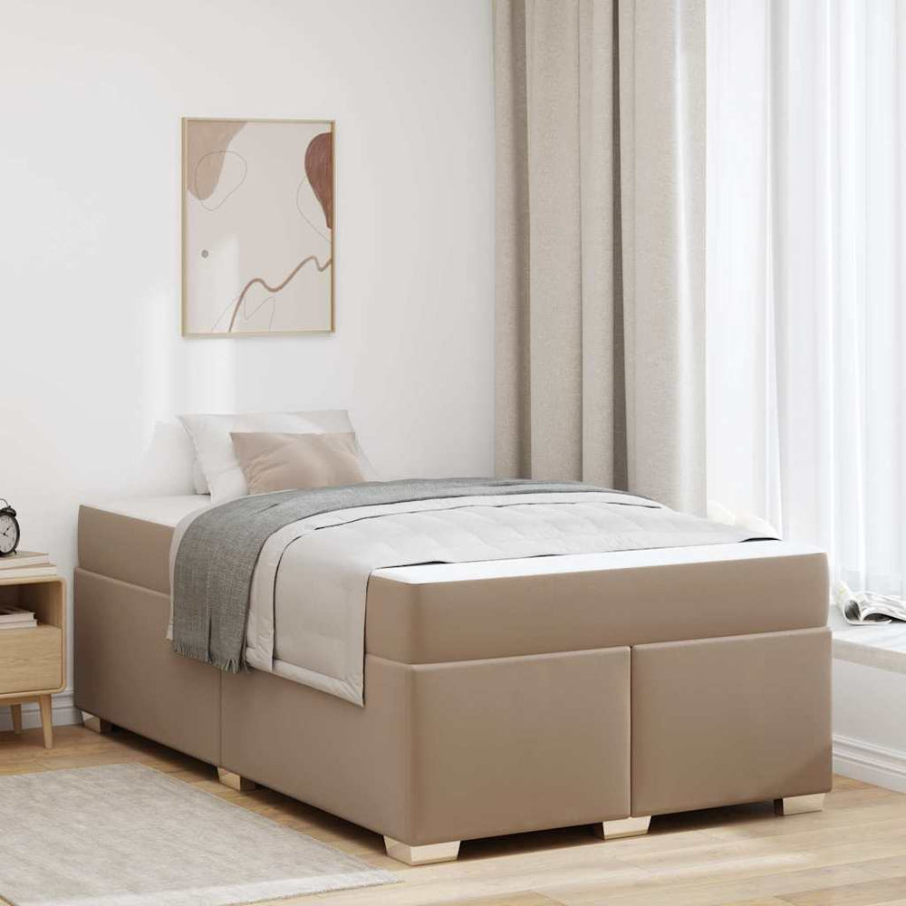 vidaXL Bed Frame with Mattress Cappuccino 120 x 190 cm Fabric