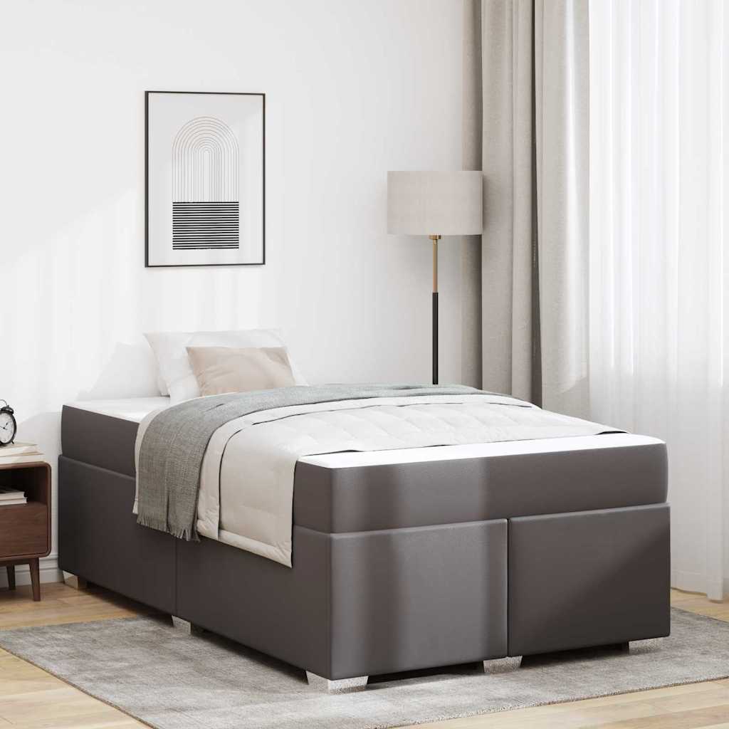 vidaXL Bed Frame with Mattress Grey 120 x 200 cm Fabric