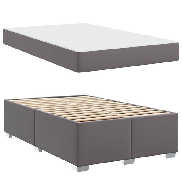 vidaXL Bed Frame with Mattress Grey 120 x 200 cm Fabric