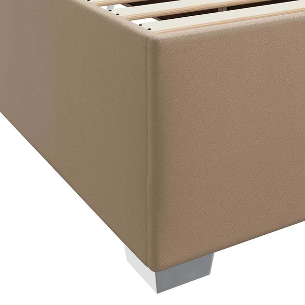 vidaXL Bed Frame with Mattress Cappuccino 120 x 200 cm Fabric