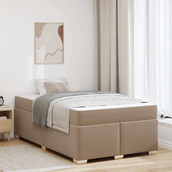 vidaXL Bed Frame with Mattress Cappuccino 120 x 200 cm Fabric