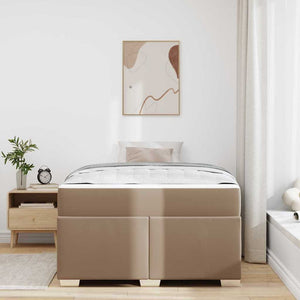 vidaXL Bed Frame with Mattress Cappuccino 120 x 200 cm Fabric