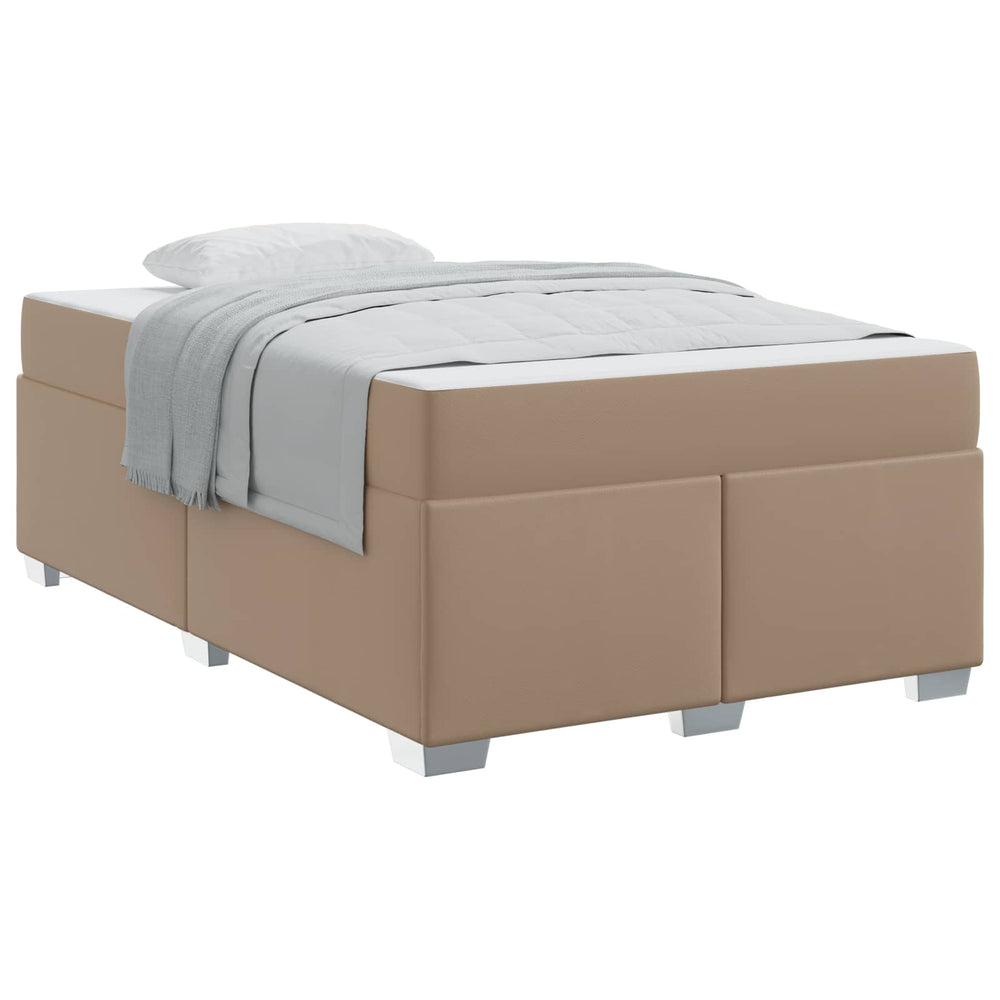vidaXL Bed Frame with Mattress Cappuccino 120 x 200 cm Fabric
