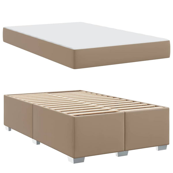 vidaXL Bed Frame with Mattress Cappuccino 120 x 200 cm Fabric