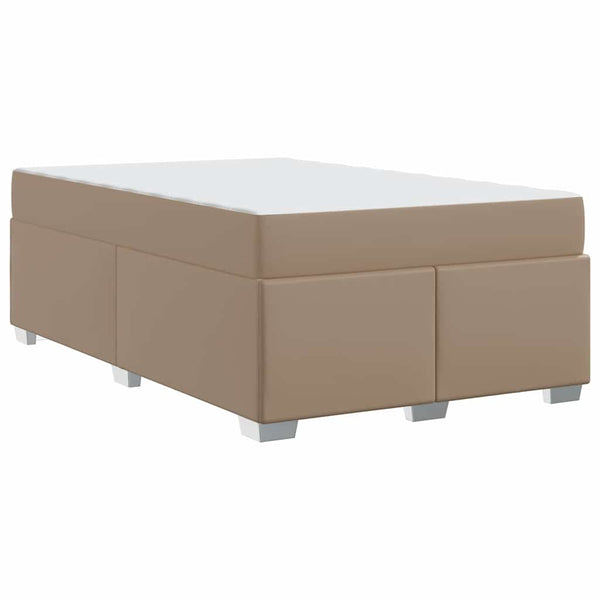 vidaXL Bed Frame with Mattress Cappuccino 120 x 200 cm Fabric