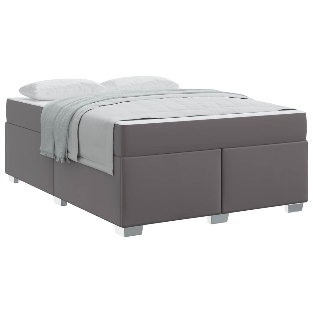 vidaXL Bed Frame with Mattress Grey 140 x 200 cm Fabric