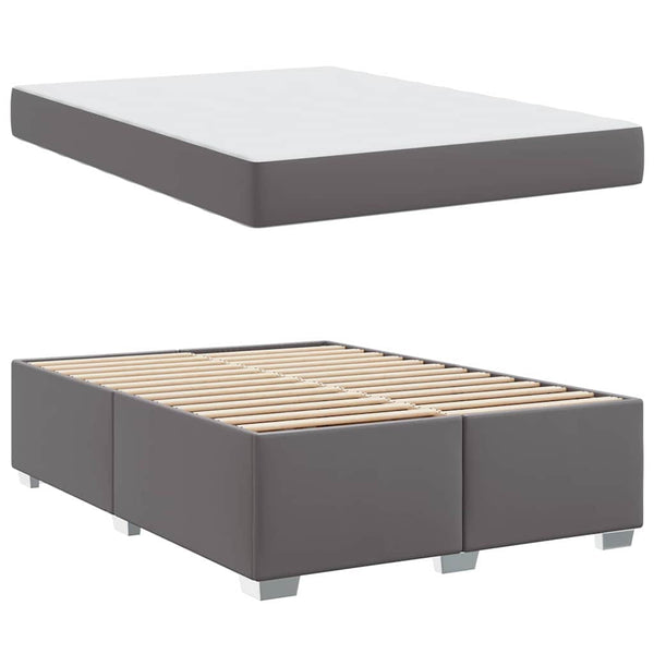 vidaXL Bed Frame with Mattress Grey 140 x 200 cm Fabric