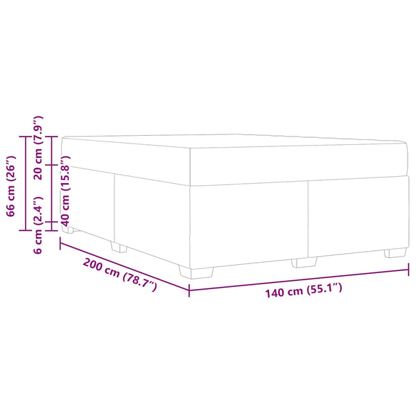vidaXL Bed Frame with Mattress Grey 140 x 200 cm Fabric