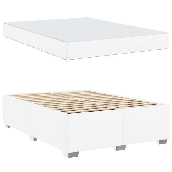 vidaXL Bed Frame with Mattress White 160 x 200 cm Fabric